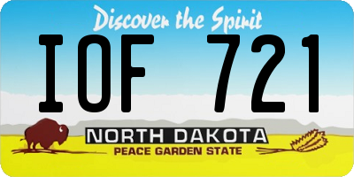 ND license plate IOF721