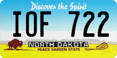 ND license plate IOF722