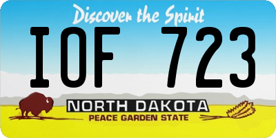 ND license plate IOF723