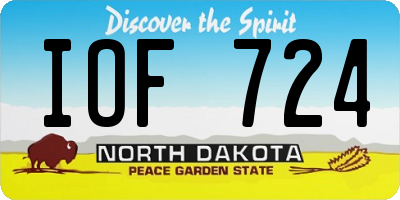 ND license plate IOF724