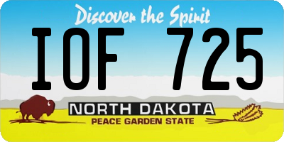 ND license plate IOF725