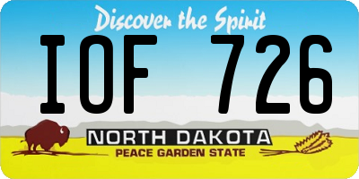 ND license plate IOF726