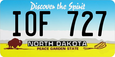 ND license plate IOF727