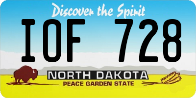 ND license plate IOF728
