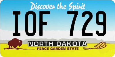 ND license plate IOF729