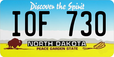 ND license plate IOF730
