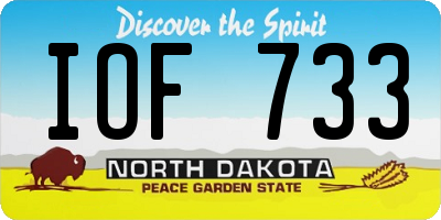 ND license plate IOF733