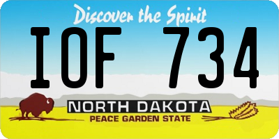 ND license plate IOF734