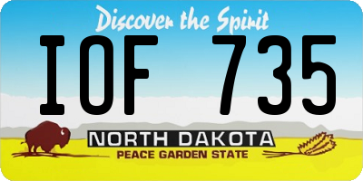 ND license plate IOF735