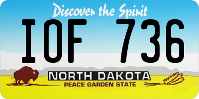 ND license plate IOF736