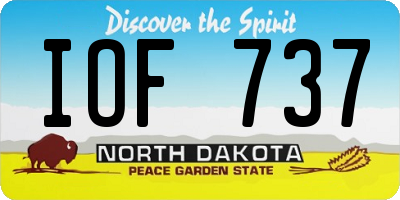ND license plate IOF737