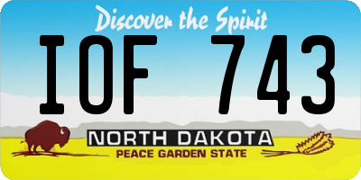 ND license plate IOF743