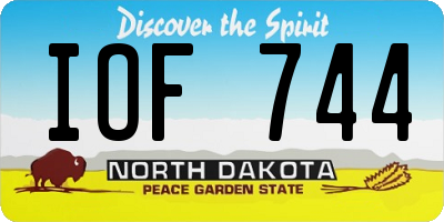 ND license plate IOF744