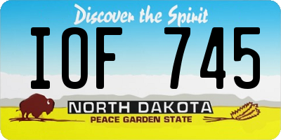 ND license plate IOF745
