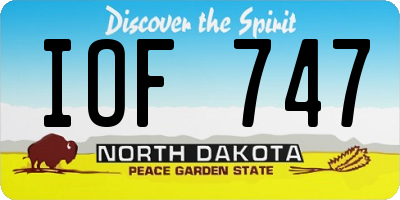 ND license plate IOF747