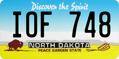 ND license plate IOF748
