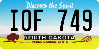 ND license plate IOF749