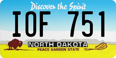 ND license plate IOF751