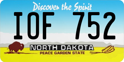 ND license plate IOF752