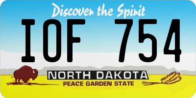 ND license plate IOF754