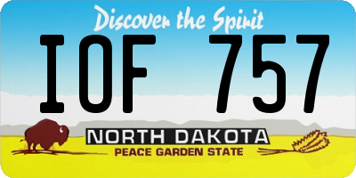 ND license plate IOF757