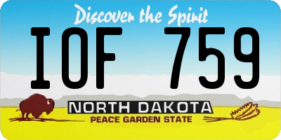 ND license plate IOF759