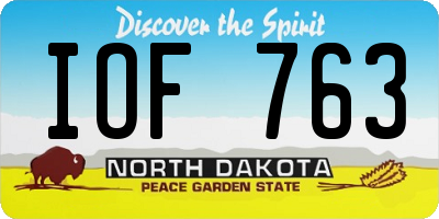 ND license plate IOF763