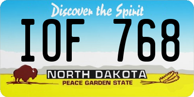 ND license plate IOF768