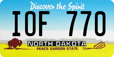 ND license plate IOF770