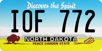 ND license plate IOF772