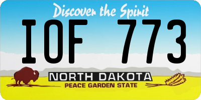 ND license plate IOF773