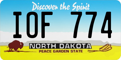 ND license plate IOF774