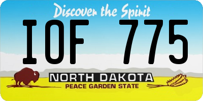 ND license plate IOF775