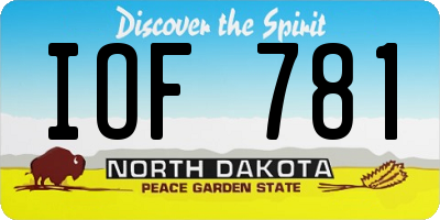 ND license plate IOF781