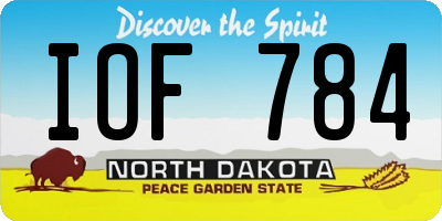 ND license plate IOF784