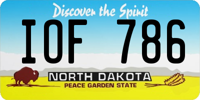 ND license plate IOF786