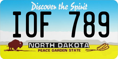 ND license plate IOF789