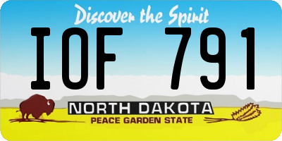ND license plate IOF791