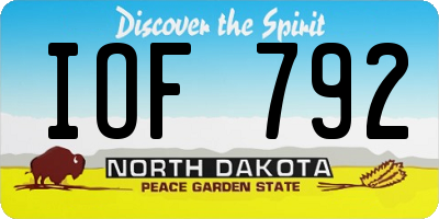 ND license plate IOF792