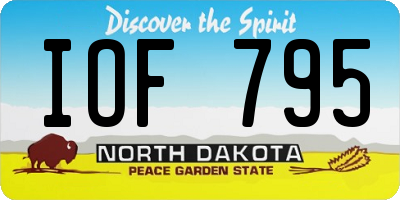 ND license plate IOF795