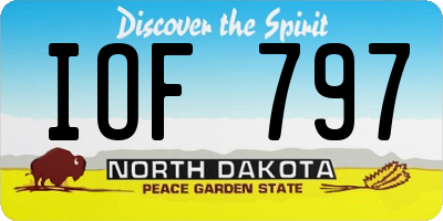 ND license plate IOF797