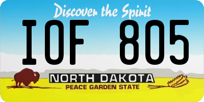 ND license plate IOF805