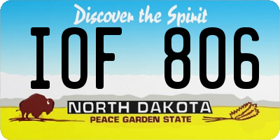 ND license plate IOF806