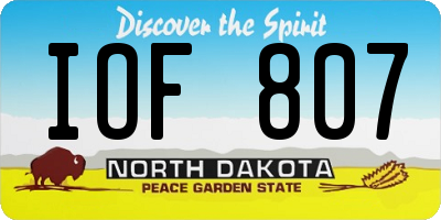 ND license plate IOF807