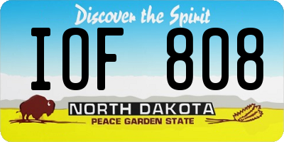 ND license plate IOF808