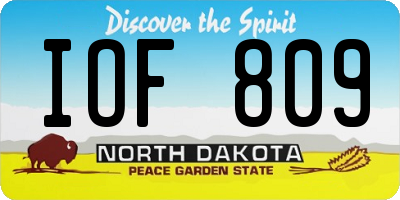 ND license plate IOF809
