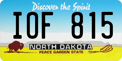 ND license plate IOF815