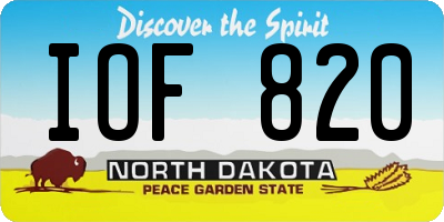 ND license plate IOF820