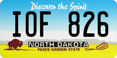 ND license plate IOF826