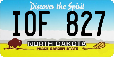 ND license plate IOF827